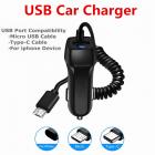 Universal Car Charger With USB Cable Mobile Phone Charger For iphone f_1